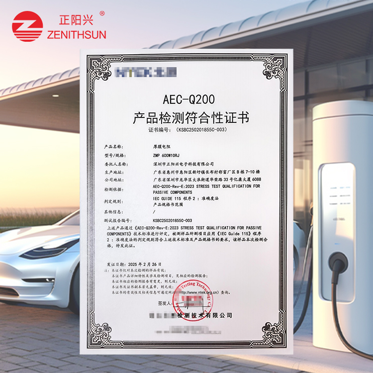 厚膜无感电阻ACE-Q200认证